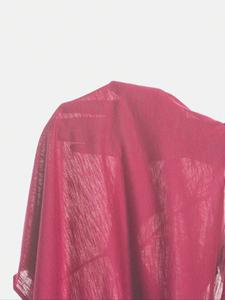 Crop top rose pour femme, manches courtes, col rond, coupe ample, tricot en coton, décontracté, printemps été, couleur unie - Product Image 5