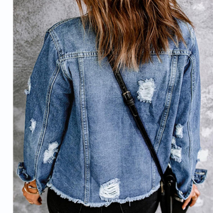 Chaqueta Vaquera de Invierno para Mujer, Forro de Algodón Transpirable, Impresión Personalizada, Servicio OEM, Manga Larga, Cierre de Botón, Alta Calidad - Product Image 5