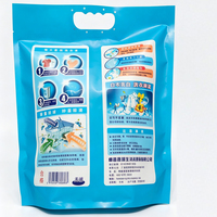 Sachet de lessive OEM personnalisé thermoscellable, en poudre, avec fermeture arrière, en matériau plastique imperméable, 1kg/3kg/5kg