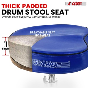 Silla de Baterista Acolchada de 4 Pulgadas con 5 Núcleos, Taburete para Guitarra, Asiento Ajustable para Músico - Product Image 2