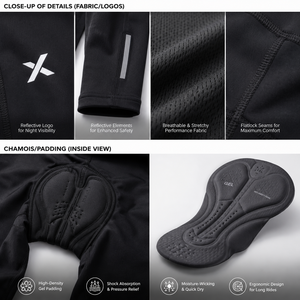 Pantalones de Ciclismo Unisex Premium X Sports City, Ajuste Aerodinámico, Secado Rápido, Anti-UV, Elásticos en Cuatro Direcciones, Múltiples Colores, Logotipo Reflectante - Product Image 5