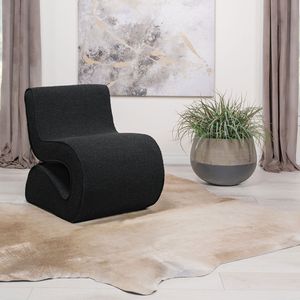Sedia Austin Senza Braccioli con Rivestimento in Bouclé Antracite, Elegante Arredamento per Soggiorno - Product Image 1