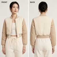 Blouson bomber décontracté élégant pour femmes, respirant, coupe-vent, léger, en tissu polyester/nylon, fermeture éclair