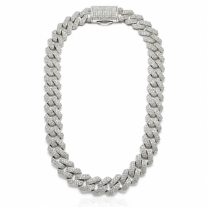 Collier chaîne maille cubaine Miami 18 mm en argent 925 et moissanite, style hip-hop, personnalisé, pour rappeurs, à porter au quotidien - Product Image 1