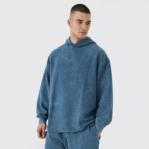 Survêtement Homme Personnalisé avec Logo OEM, Coupe Droite Oversize, Tendance Streetwear, Tenue de Sport, Effet Délavé à l'Acide - Product Image 6