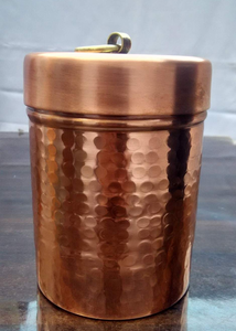 Pot à bougie en cuivre martelé à la main, poli, avec couvercle, finition naturelle, 10 oz, pot à bougie en cuivre de luxe fait main avec logo personnalisé - Product Image 6