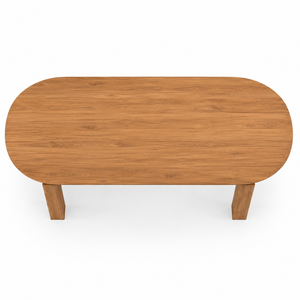 Solid Teak Wood Modern <b>Dining</b> <b>Table</b> with Reverse Bevel <b>Top</b> Eco-Friendly & Waterproof Round Shape for Hotel & Apartment Use - Product Image 3