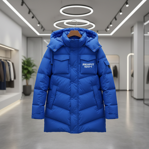 RexFit Sports Custom Down Filled Puffer Jacket Winter Wear for Men Women Embroidered Logo OEM ODM