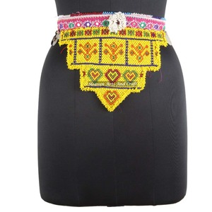 Vintage Belt Belly Dance Bead Afghani Traditional Waist Belt Kuchi Tribal BB055 <b>Old</b> Banjara Real Vintage Handmade Beaded Belts - Product Image 1