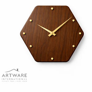 Reloj de pared ovalado de madera de lujo con manecillas de metal dorado, movimiento silencioso minimalista, diseño decorativo para el hogar, sala de estar u oficina. - Product Image 4