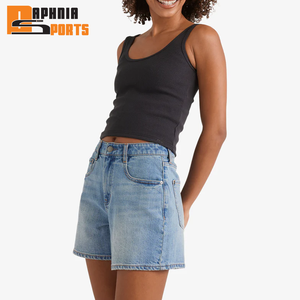 Shorts en jean vintage d'été pour femmes avec poches amples personnalisées, confortables, taille mi-haute, séchage rapide - Product Image 4