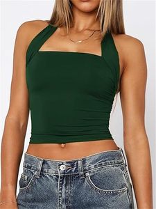 Top Corto para Mujer, Ajuste Cómodo, Tela Ligera, Estilo Diario, Top Corto de Tela Suave - Product Image 6