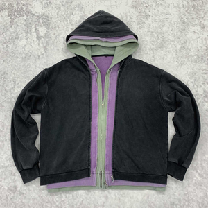Sudadera con Capucha para Hombre, 100% Algodón, con Cierre, para Invierno, Manga Larga, Triple Capa, Impresión Digital, Talla Grande - Product Image 4