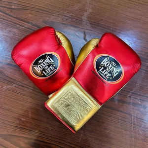 Guantes de Boxeo No Boxing No Life Pro Fight - Guantes de Boxeo de Piel Premium en Dorado Metálico y Negro con Velcro para Sparring y Entrenamiento con Saco de Boxeo - Product Image 5