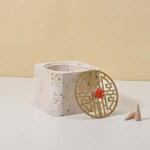 เตาเผาบัคฮูร์หินอ่อนธรรมชาติแบบใหม่ เตาเผามาดกัน เตาเผาอูดแบบอาหรับ สำหรับน้ำหอมปรับอากาศภายในบ้าน เครื่องกระจายกลิ่นอโรมาเธอราพีสำหรับเดือนรอมฎอน - Product Image 4