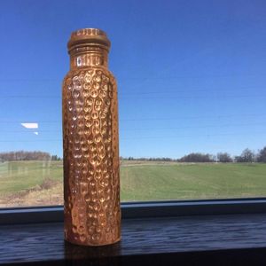 <b>Copper</b> <b>bottle</b> for safe <b>drinking</b> water natural metal <b>bottle</b> for home kitchen office and outdoor hydration - Product Image 1