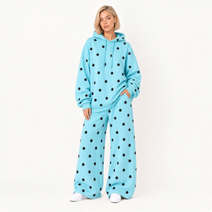 Ensemble sweat à capuche personnalisé et pantalon de survêtement large, style décontracté ample, survêtement 2 pièces pour femme, sweat-shirts classiques et tendance - Product Image 1