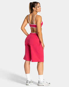 Shorts Anchos para Mujer en Rojo Cereza con Ribete en Contraste, Tela Suave y Transpirable de Alta Calidad, Shorts de Invierno, Fabricante OEM y ODM - Product Image 6