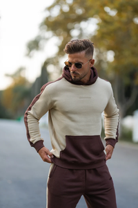 Ensemble de survêtement de fitness pour hommes avec logo personnalisé, vêtements de sport OEM, vente en gros, respirant, écologique, design 2-en-1, hiver - Product Image 3