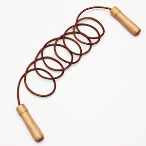 Cuerda de Saltar con Peso y Mango de Madera de Cuero Personalizado, Ajustable, para Entrenamiento Físico, Venta al por Mayor, OEM - Product Image 3
