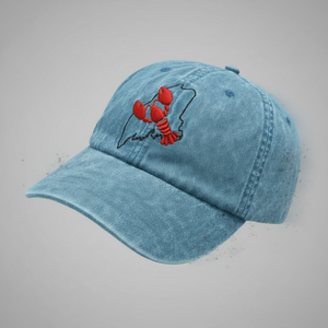 Vintage Washed Dad <b>Hat</b> 100% Cotton Lobster Embroidery Baseball Cap Maine State Outline OEM Custom Casual Cap - Product Image 5