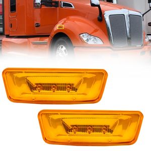 2 Luci LED Laterali di Segnalazione con Lente Ambrata Compatibili con Kenworth T680 T880 Peterbilt 576 - Product Image 1