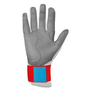 White <b>Red</b> Leather Batting <b>Gloves</b> Padded Pull On Closure Unisex Adult Training - Product Image 4