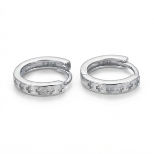 DIVYORO <b>CROSS</b> Etched Hoop <b>Earring</b> - Product Image 1