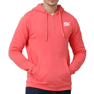 Sweat-shirt à capuche léger et respirant pour homme, en coton, design personnalisé, demi-zip, qualité supérieure. - Product Image 1