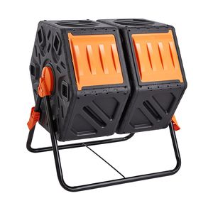 Composter a Doppia Camera da 37 Galloni con Aeratore ad Alto Volume, 2 Porte Scorrevoli in Acciaio e Contenitore per Compost Senza BPA - Product Image 6