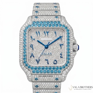 Reloj de Lujo Mossinate de Acero Inoxidable Plateado en Oferta, con Brillantes Diamantes y Diseño Resistente al Agua - Product Image 1