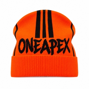 Custom Orange Knit Beanie Hat Black Logo Ribbed <b>Winter</b> <b>Cap</b> Unisex Streetwear Fashion Headwear Wholesale Manufacturer OEM - Product Image 1