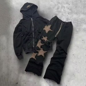 Nuevos Conjuntos Deportivos de Invierno para Hombre, Tallas Grandes, Lavado Ácido, Logotipo Personalizado, Apliques Bordados, Manga Larga, Venta Directa de Fábrica - Product Image 2