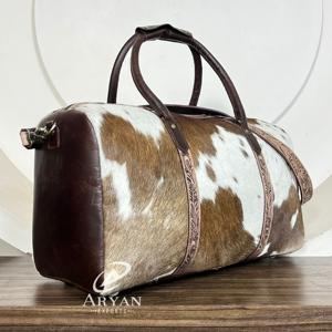 Nueva Llegada, Bolsos de Viaje de Cuero Repujado con Pelo Natural, Bolsos de Fin de Semana de Gran Capacidad, Alta Calidad, Gran Venta, Unisex - Product Image 1