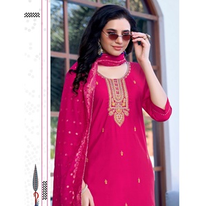 Designer <b>Kurti</b> For Ladies Heavy Embroidered Work Viscose Silk Fabric Indian Ethnic Wear Festive And Season Wear Dress - Product Image 1