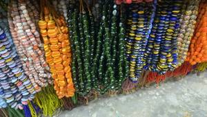 ลูกปัดแก้วลายเชฟรอนสุดหรู ทำมือ แฟชั่น สำหรับทำเครื่องประดับ DIY ขายส่ง คุณภาพส่งออก OEM งานฝีมือตกแต่ง สีชมพู สีฟ้า - Product Image 5