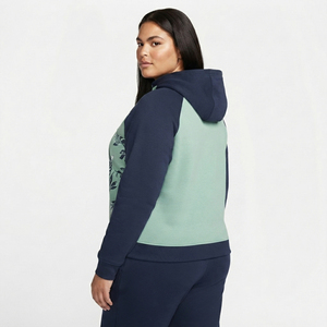 Women's Floral Print Zipper Hoodie Plus Size French Terry Boxy Hooded <b>Jacket</b> Ladies Heavyweight Cotton Fleece <b>Zip</b>-<b>up</b> Hood Top - Product Image 4