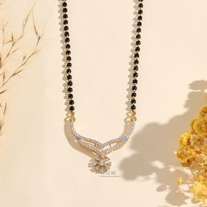 Round Cut Diamond Mangalsutra <b>Necklace</b> Special gift Luxury Look's For Indian Bridal VVS-VS Clarity IGI Certified From india - Product Image 1