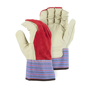 Gants de sécurité en cuir haut de gamme, robustes, antistatiques, antidérapants, imperméables, à texture grainée, avec protection ajustable du poignet et protection des paumes fendues - Product Image 3
