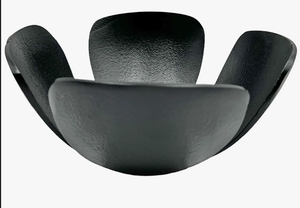 Bol décoratif en forme de lotus noir mat moderne – Centre de table sculptural pour table à manger et multi-usages - Product Image 3