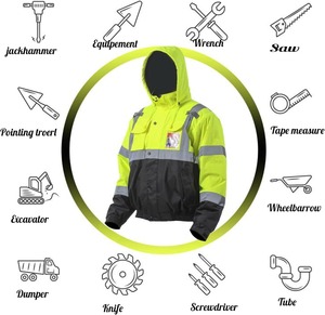 Premium Fabric <b>Workwear</b> <b>Winter</b> Safety Jacket Waterproof Industrial Safety Jacket High Quality Supplier - Product Image 6