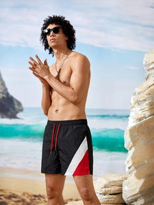 Shorts de bain décontractés pour hommes, écologiques, taille mi-haute, avec cordon de serrage, séchage rapide - Product Image 2