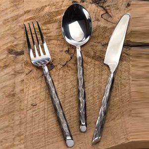 Ensemble de couverts en métal distinctifs, cuillère, fourchette et couteau en acier inoxydable de qualité supérieure, collection de vaisselle de cuisine - Product Image 1