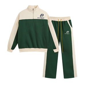 100% Cotton Full <b>Zip</b> <b>Hooded</b> Winter Tracksuit Set Men's Athletic Sportswear Training Jogging Suit Quick Dry Performance Wear OEM - Product Image 5