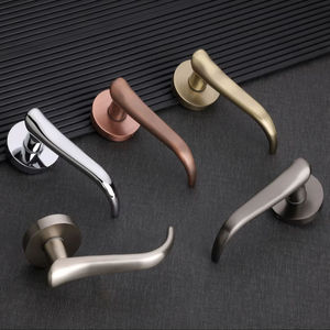 Brushed Brass Zinc Alloy Interior Door <b>Lock</b> <b>Handle</b> Set Modern Toilet Bathroom Lever Home Furniture Renovation Hardware - Product Image 2