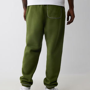 Pantalon cargo sportif à jambe large, personnalisable avec logo, pour homme, style rétro, décontracté, en molleton bouclette, coupe ample - Product Image 5