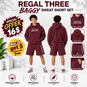 <b>Women</b>’s Loose FIt Sweat <b>Short</b> Set Cotton Fleece Printed Oversize Jogger Set Casual Sportswear <b>Gym</b> Workout Two Piece Sweat <b>Short</b> - Product Image 1
