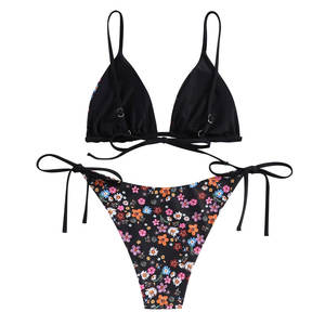 Traje de Baño Bikini de Una Pieza para Mujer, Diseño ODM con Logotipo Personalizado en la Parte Delantera, Escote en V Profundo, Estampado, Sexy - Product Image 2
