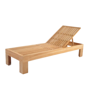 Tumbona de madera de teca de estilo moderno, ideal para la playa para relajarse y disfrutar del tranquilo atardecer. - Product Image 2