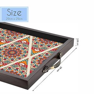 Trusted Manufacturer Wooden Serving <b>Tray</b> With <b>Large</b> Space For Serving Multiple Food Items And Beverages Easily - Product Image 6